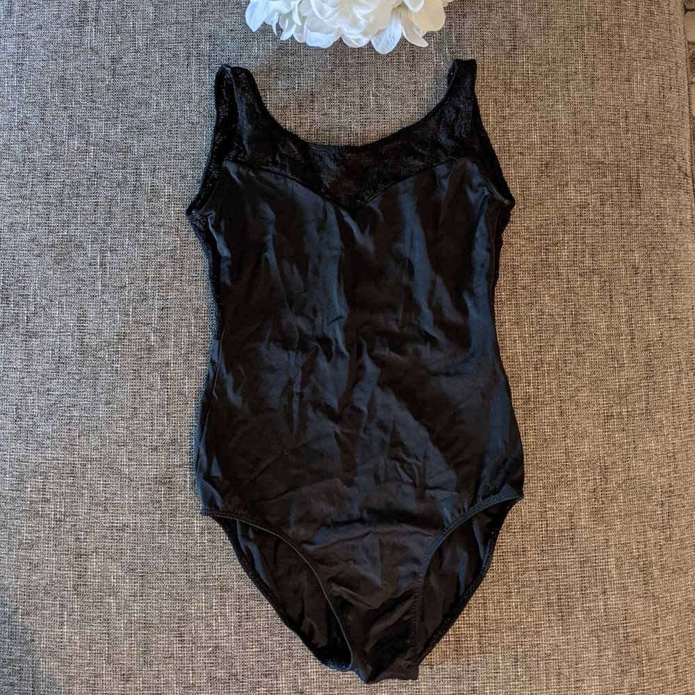 Class In Black Lace Ballet Leotard